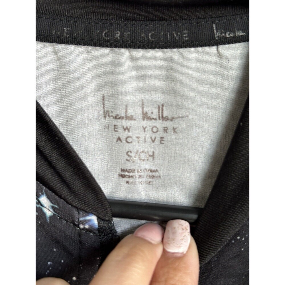 Nicole Miller NY Active Women’s Black Galaxy Print Bomber Jacket Size S - Picture 3 of 4